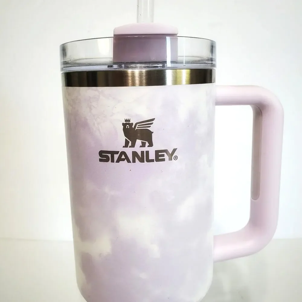 Stanley Wisteria Purple White Tie Dye 40 Oz Tumbler Discontinued Quencher H.20 - Picture 5 of 10